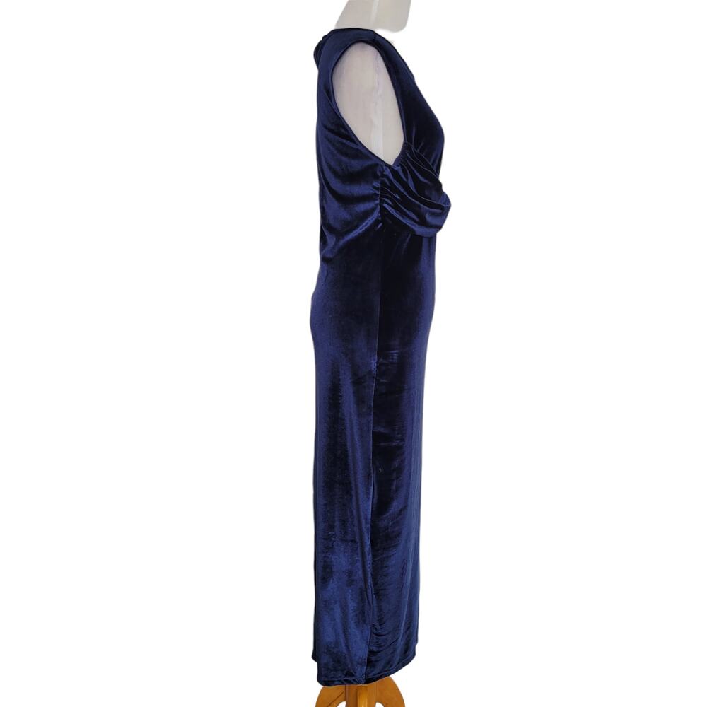 House of Harlow Velvet Old Hollywood Dress Fairy Grunge Rich Blue Women Medium - Picture 3 of 14